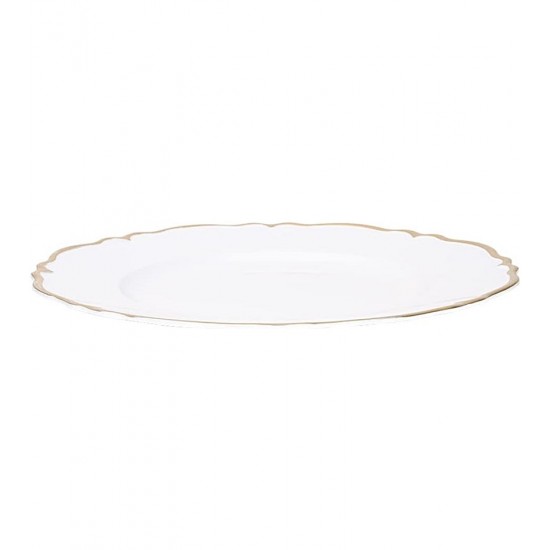 Sousplat 33cm Marselha Branco Com Bordas Douradas